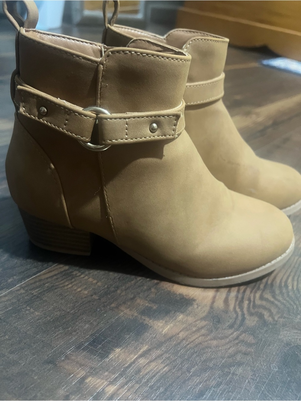 The Children's Place Tan Ankle Boots with Decorative Strap